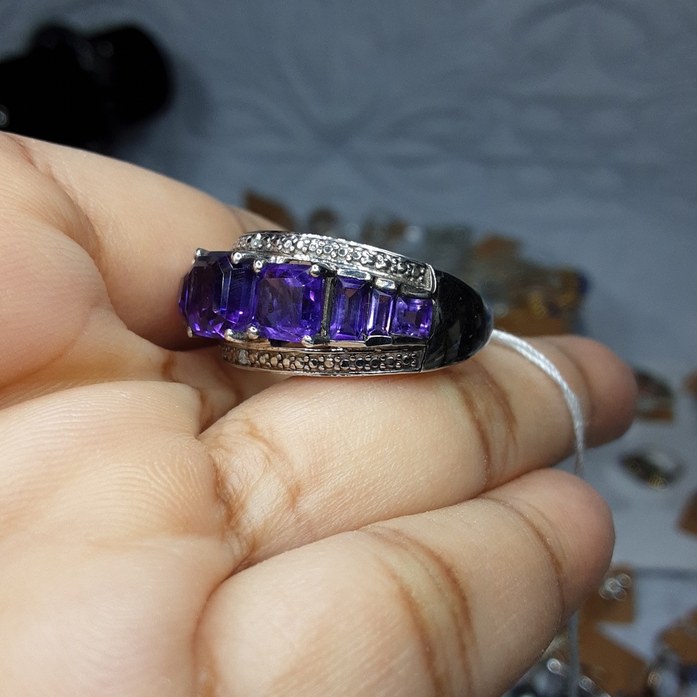 925 Amethyst ring - Picture 3 of 3